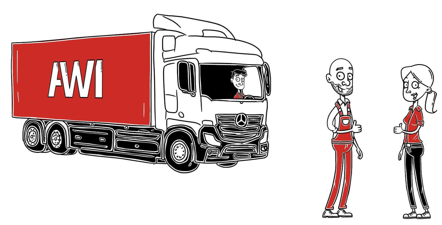 Zeichnung Logistik-Service der AWI Eberlein